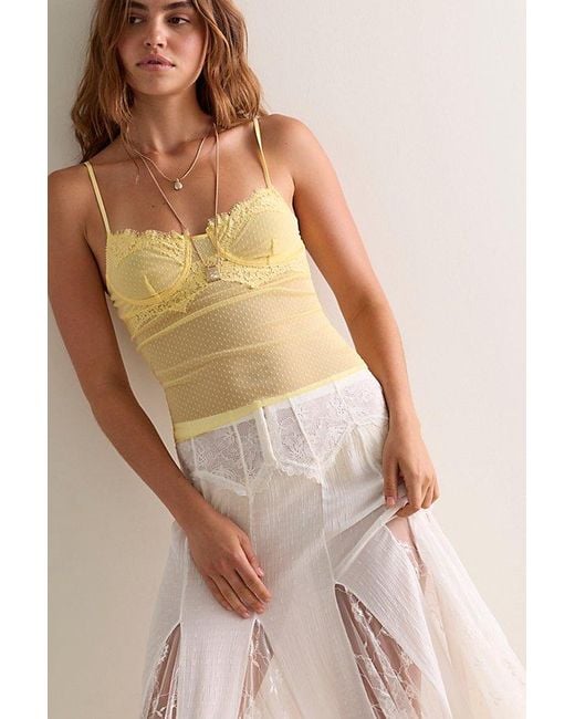 Intimately By Free People Yellow Fiona Lace Corset Cami By