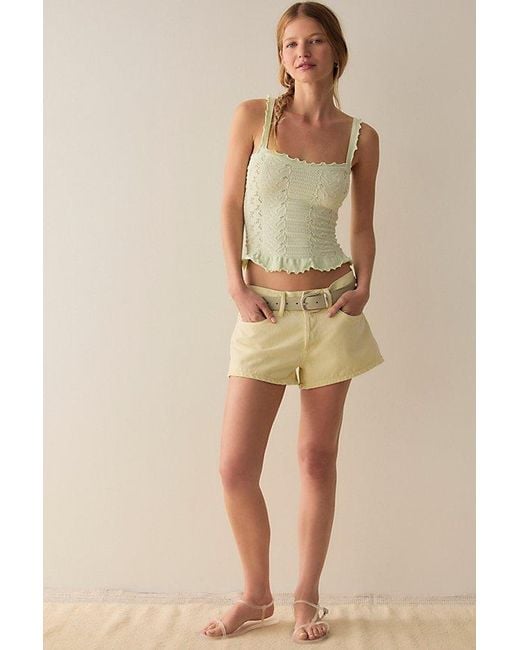 Intimately By Free People Green So Soft Frill Square Neck Tank Top By