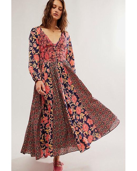 Free People Red A New Way Maxi At In Navy Combo, Size: Xs
