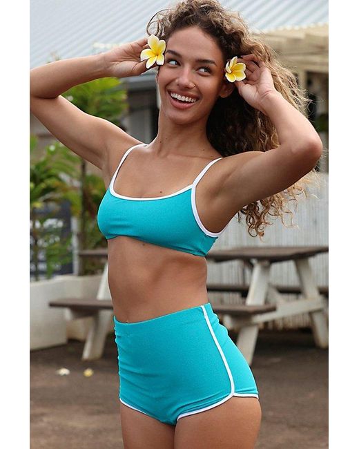GNASH swim Blue Gnash Towelling Swim Shorts By