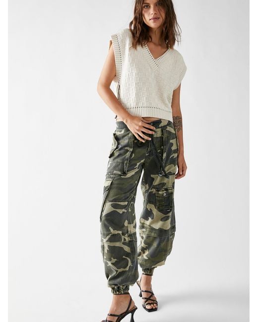 Free People Multicolor South Bay Printed Utility Cargo Pants