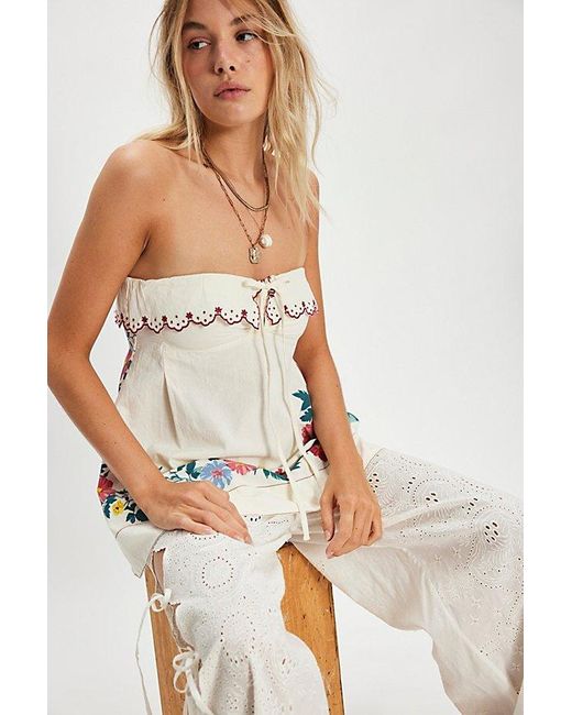 Free People White Printed Tunic
