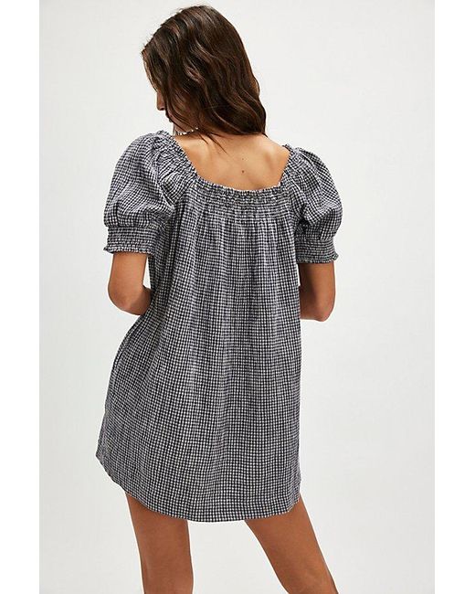 Free People Gray Mila Plaid Mini Dress