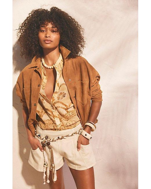 Free People Natural Luna Pull-On Shorts