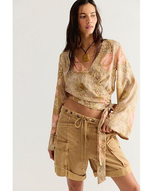 Free People Brown Roxie Wrap Top