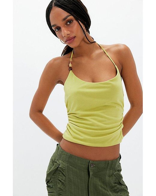 Free People Green Toni Beaded Tank Top