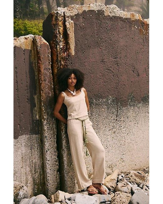 Free People Brown Tidal Pant Set