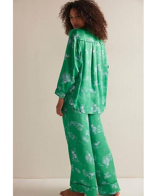 Free People Green Dreamy Days Pajama Set