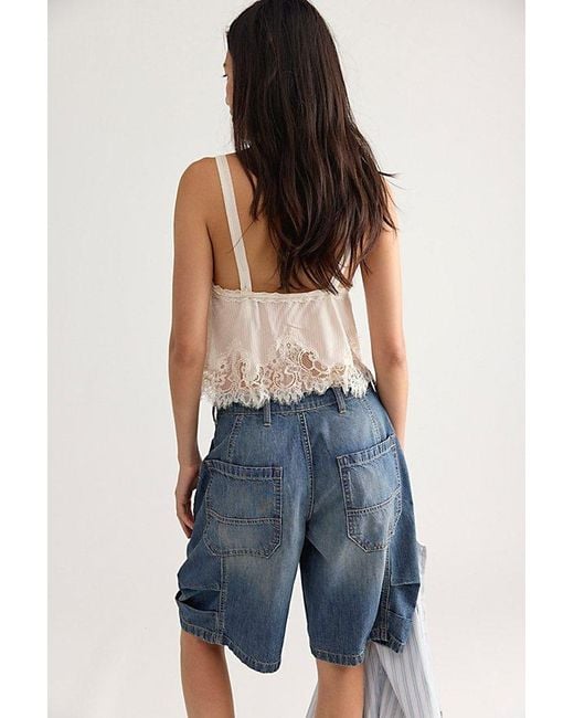Free People Blue We The Free Mikie Long Shorts