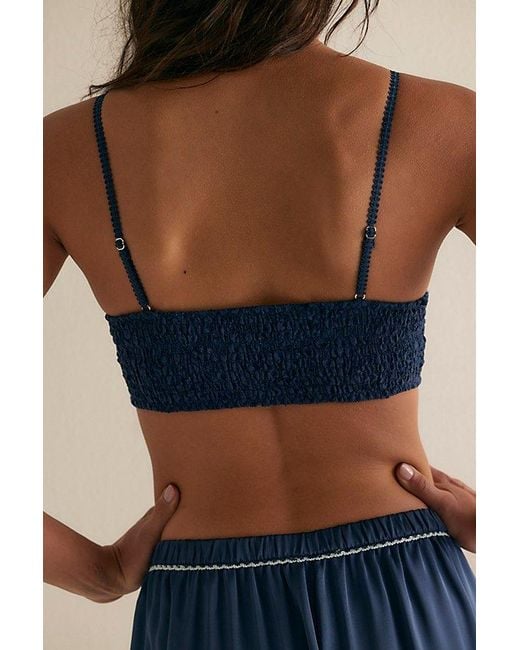 Intimately By Free People Blue Rosie Lace Longline Bralette By