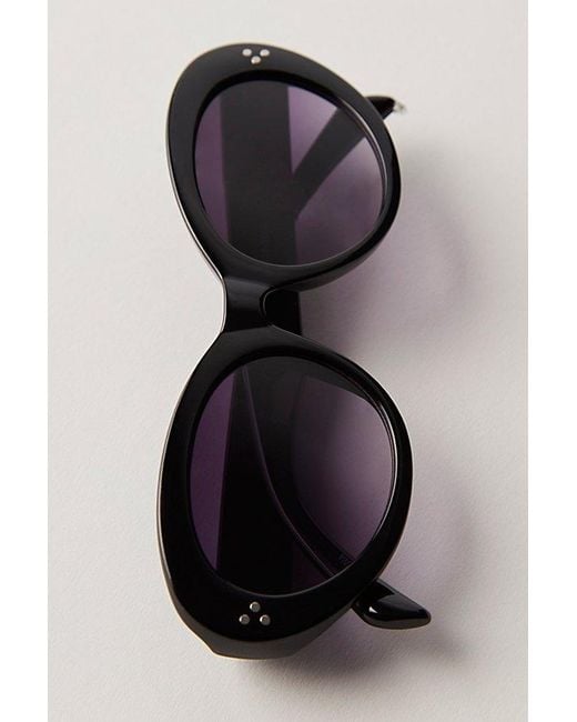 Free People Black Bailey Round Sunglasses