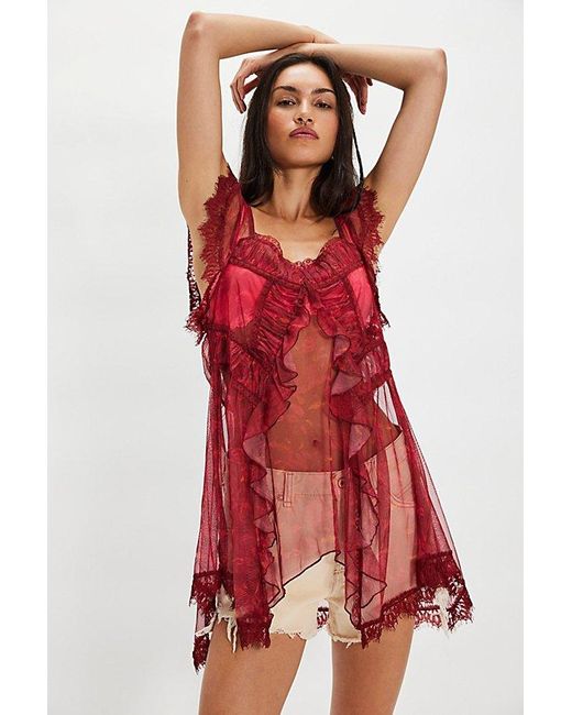 Free People Red Ivie Tunic