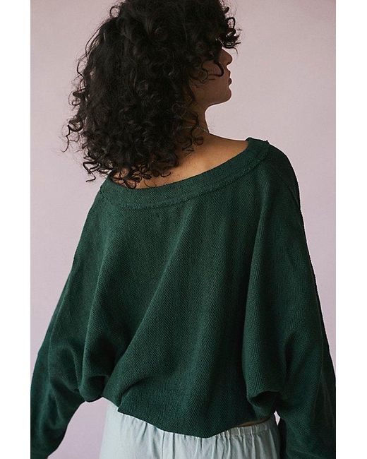 Free People Green Brb Solid Pullover