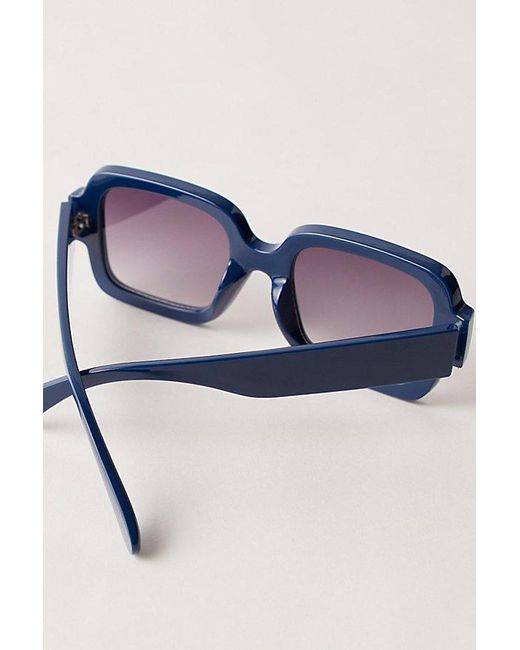 Free People Blue Shadow Side Square Sunglasses
