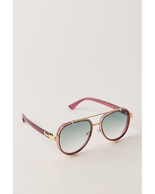 Free People Multicolor Wesley Oversized Aviator Sunglasses