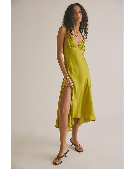 Intimately By Free People Yellow Show Business Midi Slip Dress By