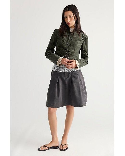 Free People Black Cloud Nine Ruffle Band Jacket