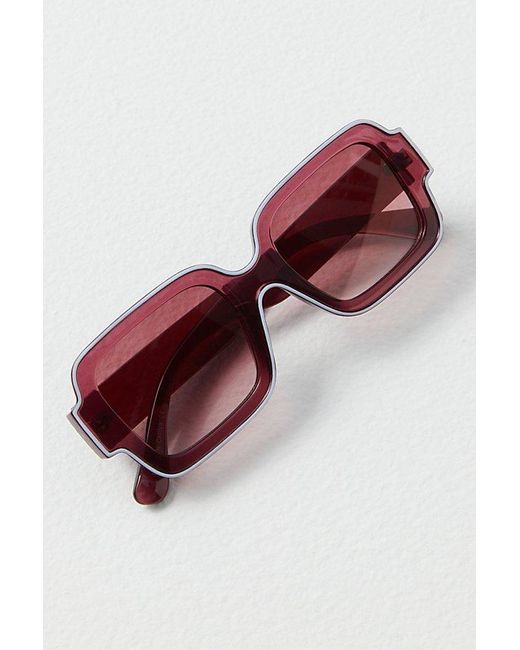 Free People Brown Shadow Side Square Sunglasses