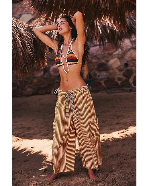 Free People Blanche Pants in Natural | Lyst