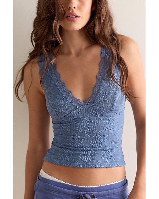 Intimately By Free People Blue Loved You First Lace Cami By
