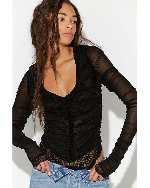 Intimately By Free People Black Worn To Be Wild Bodysuit By