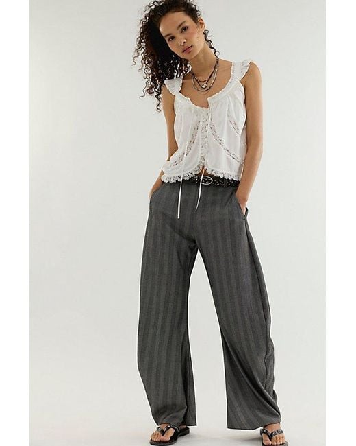 Free People Black Spotlight Menswear Barrel Trousers