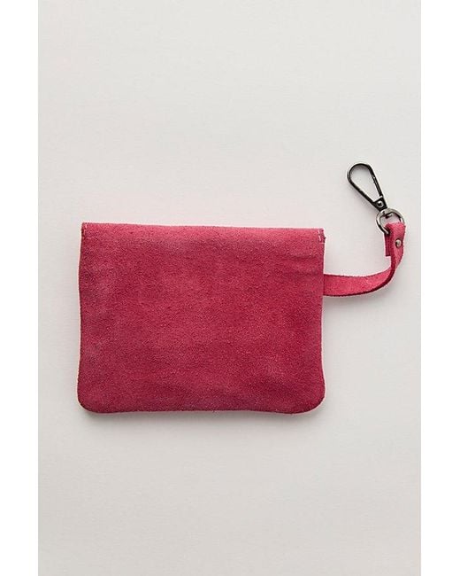 Free People Pink Lyra Suede Wallet