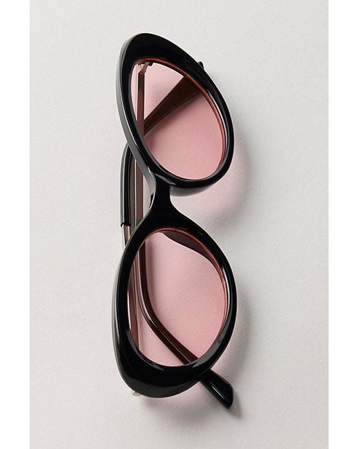 Free People Brown Mae Oval Sunglasses