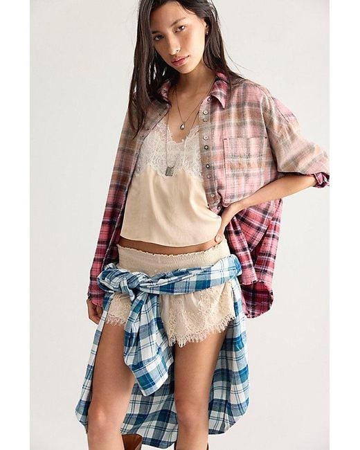 Free People Multicolor Lexi Plaid Button Down Top