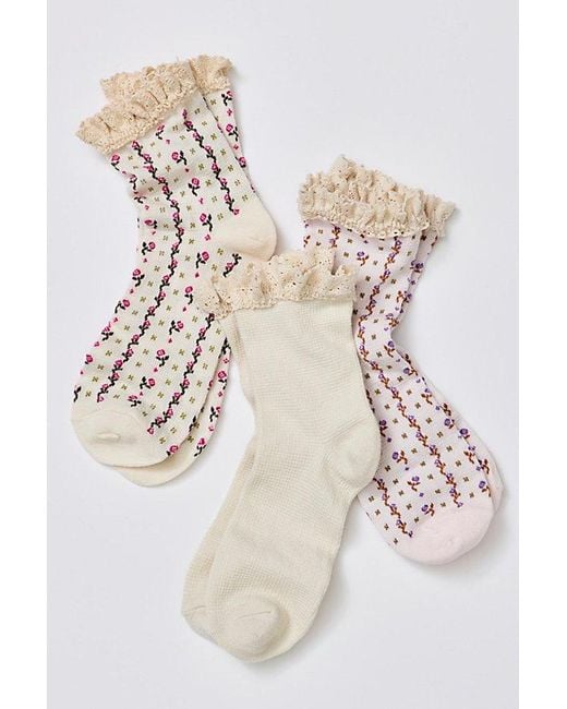 Free People Brown Ruffle Sock Pack