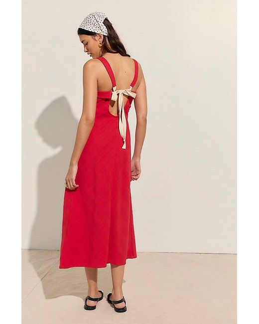 free-est Red Penelope Midi Dress By