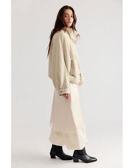 Free People Natural Jojo Washed Oversized Funnel-Neck Jacket