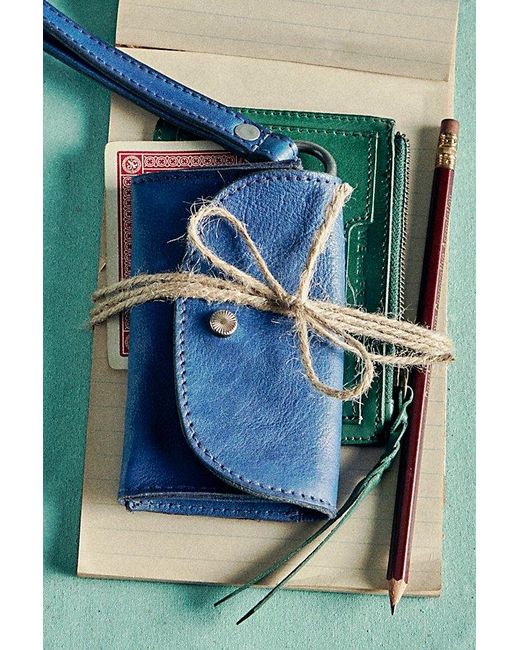 Free People Blue Leather Bag Lanyard