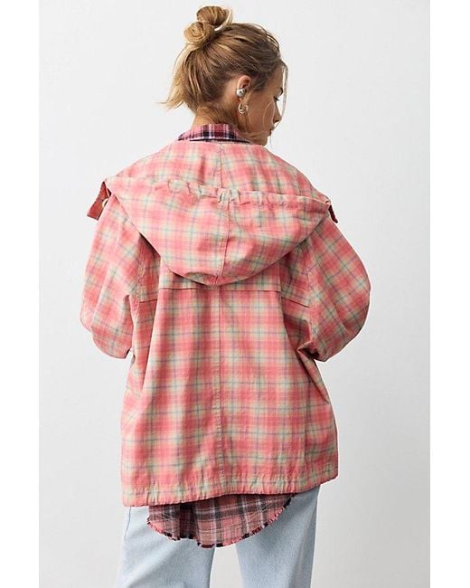 Free People Pink Jojo Printed Hoodie Jacket