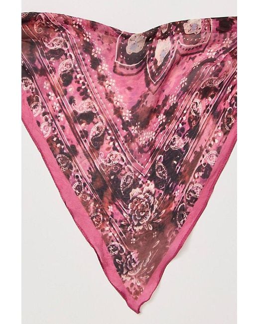 Free People Pink Bridgette Silk Hair Scarf