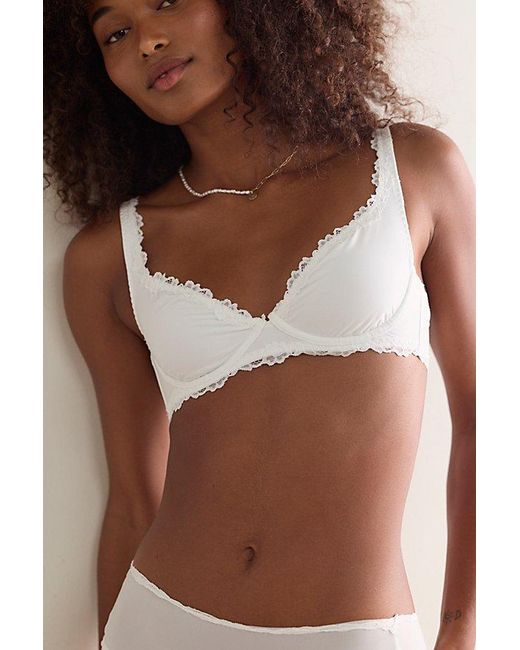 Intimately By Free People Brown Charlie Lace Microfiber Plunge Underwire Bra By