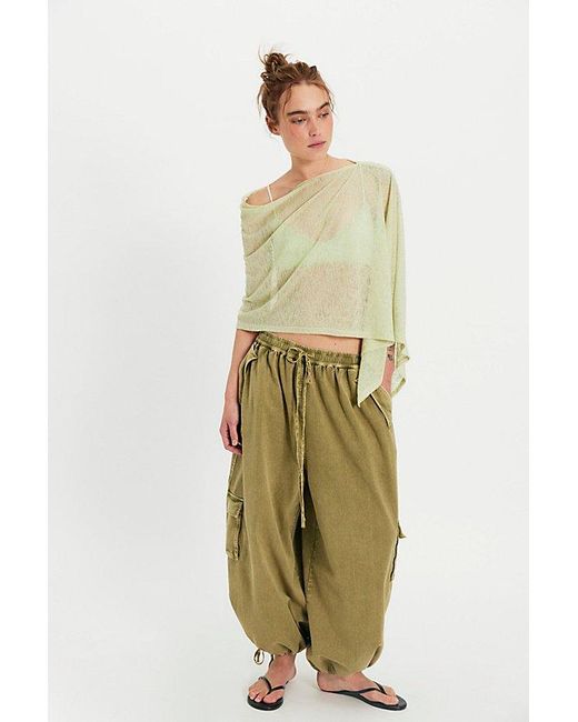 Free People Natural Maggie Everyday Asymmetrical Knit Poncho