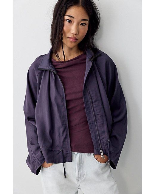 Free People Gray Devon Solid Balloon Jacket