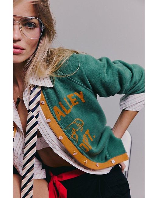 Free People Green Junior Sweatshirt Cardi