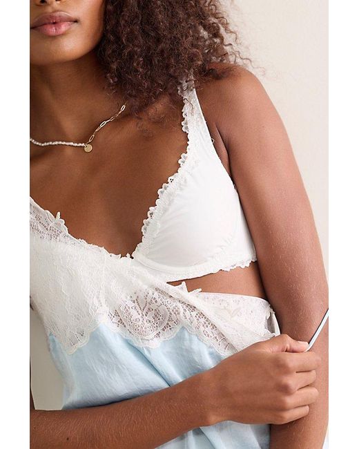 Intimately By Free People Brown Charlie Lace Microfiber Plunge Underwire Bra By
