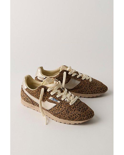Autry Brown Windspin Low-Top Animal Sneakers