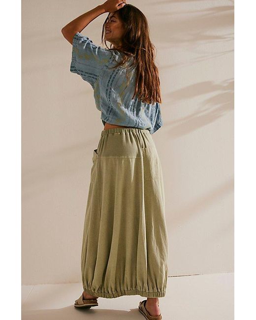 Free People Natural Tesni Midi Skirt