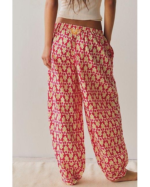 Free People Red On Repeat Pyjama Trousers