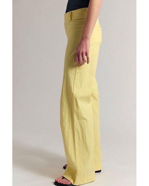 Free People Blue Time Flies Low-Rise Clean Solid Trousers