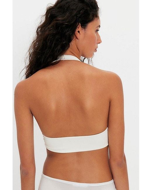 Intimately By Free People White Round Two Twisted Halter Bralette By