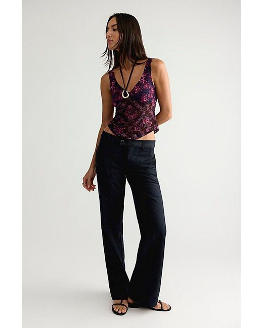 Free People Purple Skylar Lace Corset Top