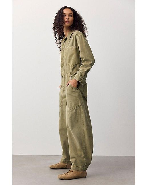 Free People Green Jacoby Carpenter Jumpsuit