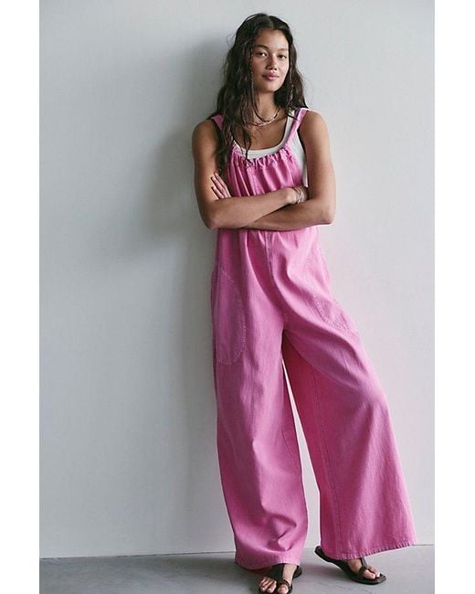 Free People Pink Freebird Jumpsuit