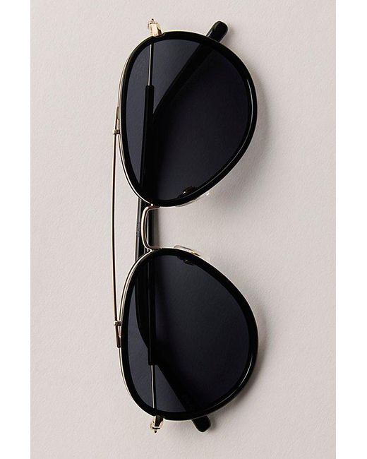 Free People Black Tatum Polarized Aviator Sunglasses
