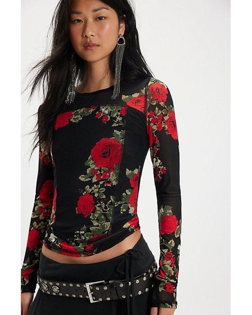 Free People Red Bettys Garden Top